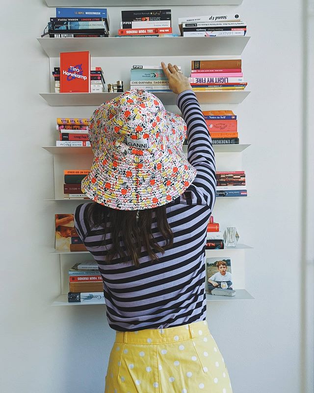 Wearing spring hats indoors because why not coconut